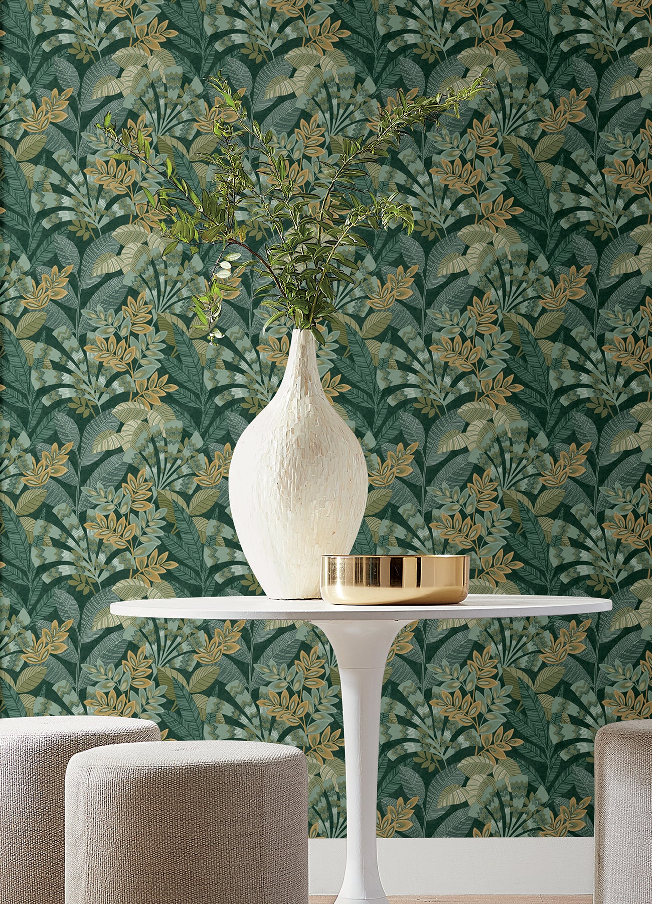 Yara Peel and Stick Wallpaper in a room setting