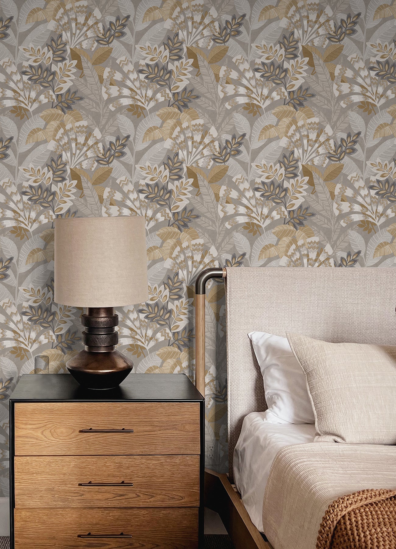 Yara Peel and Stick Wallpaper in a room setting
