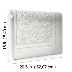 Carved Floral Peel and Stick Wallpaper - dimensions