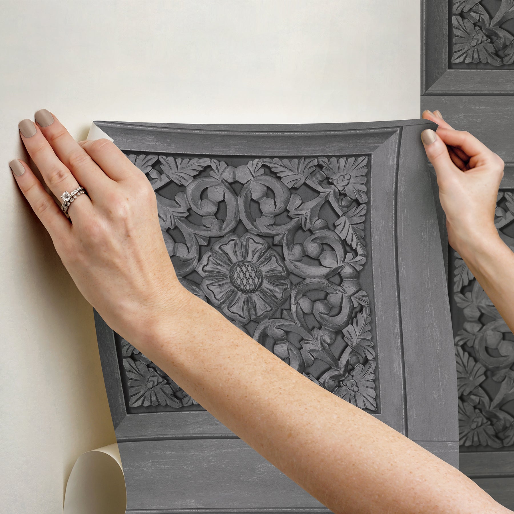 Carved Floral Peel and Stick Wallpaper - how to stick