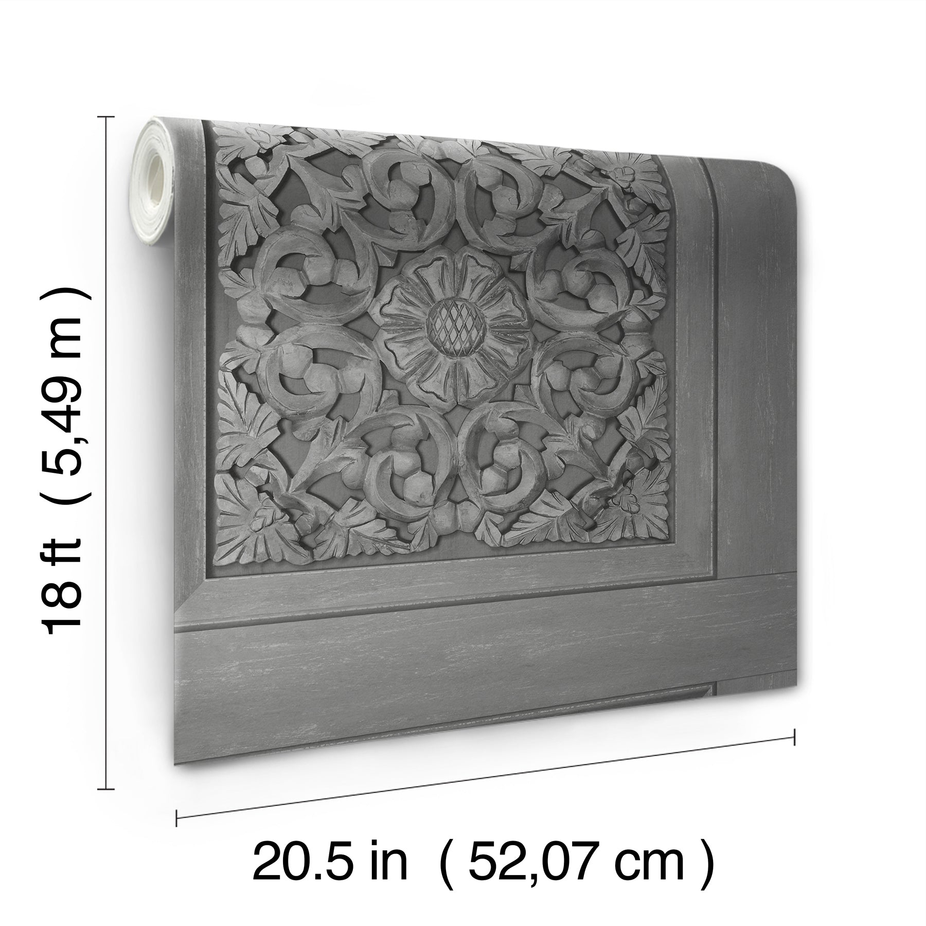 Carved Floral Peel and Stick Wallpaper - dimensions