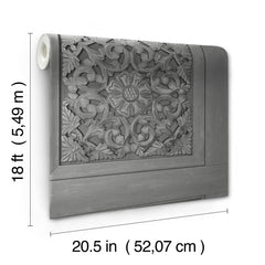 Carved Floral Peel and Stick Wallpaper - dimensions