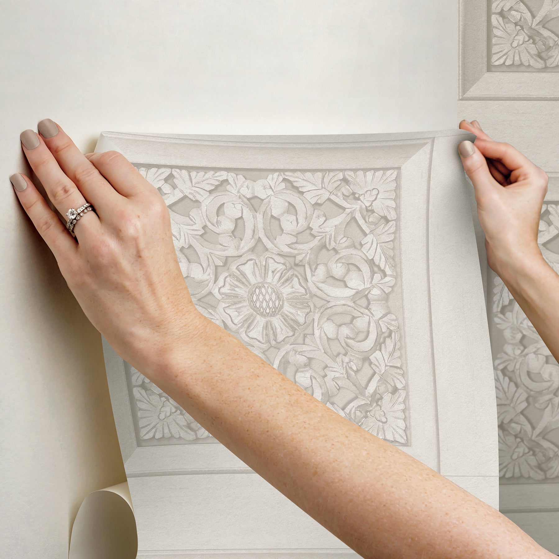 Carved Floral Peel and Stick Wallpaper - how to stick