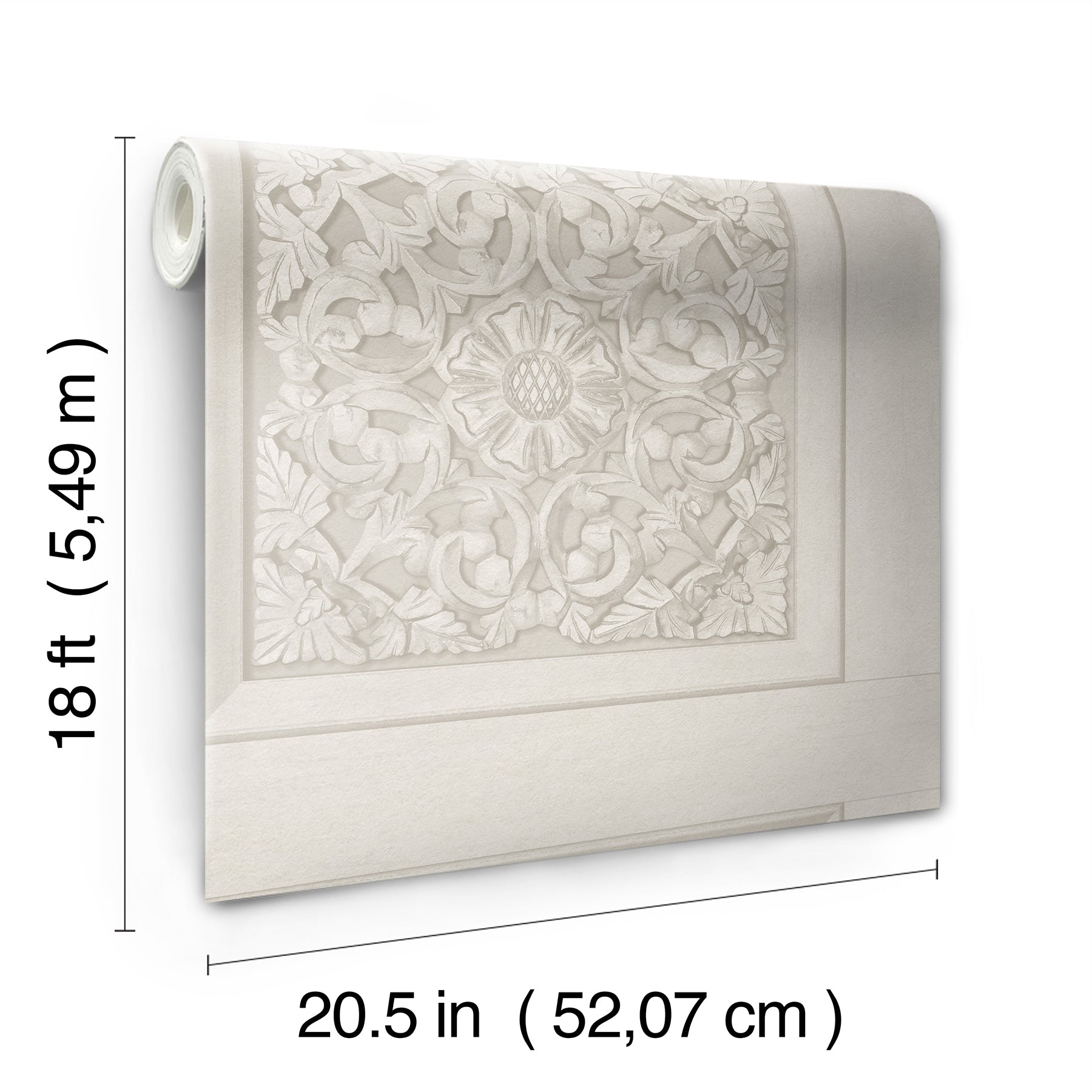 Carved Floral Peel and Stick Wallpaper - dimensions