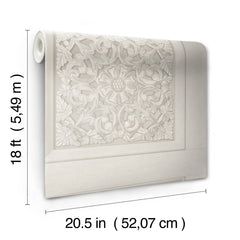 Carved Floral Peel and Stick Wallpaper - dimensions