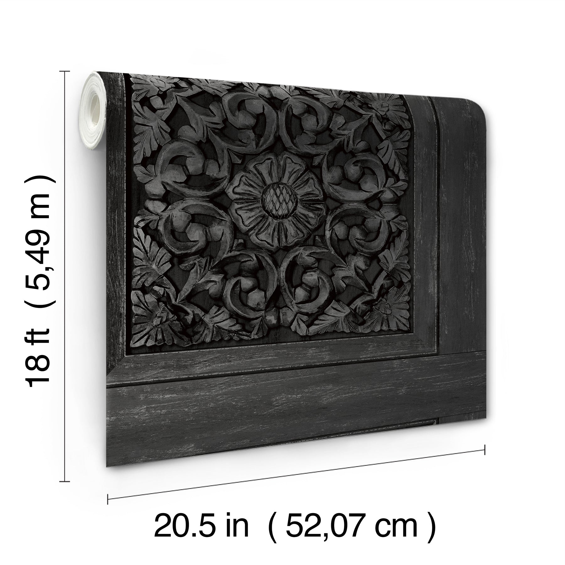 Carved Floral Peel and Stick Wallpaper - dimensions