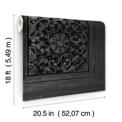 Carved Floral Peel and Stick Wallpaper - dimensions