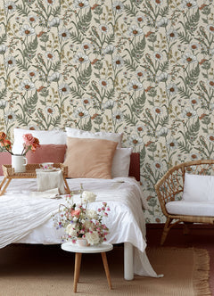 Spring Meadow Peel and Stick Wallpaper in a room setting