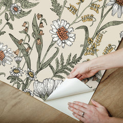 Spring Meadow Peel and Stick Wallpaper - how to peel