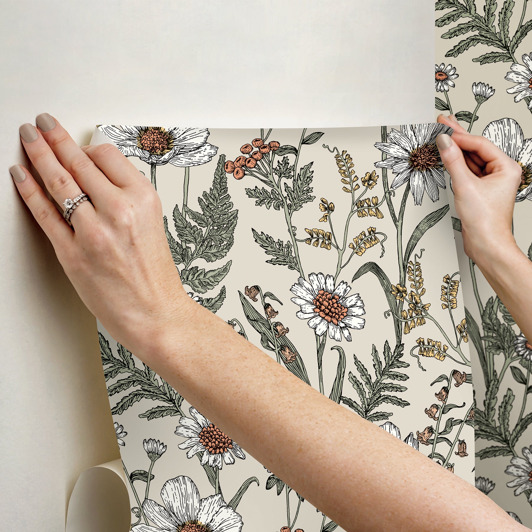 Spring Meadow Peel and Stick Wallpaper - how to stick