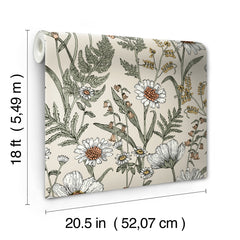 Spring Meadow Peel and Stick Wallpaper - dimensions