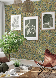 Spring Meadow Peel and Stick Wallpaper in a room setting