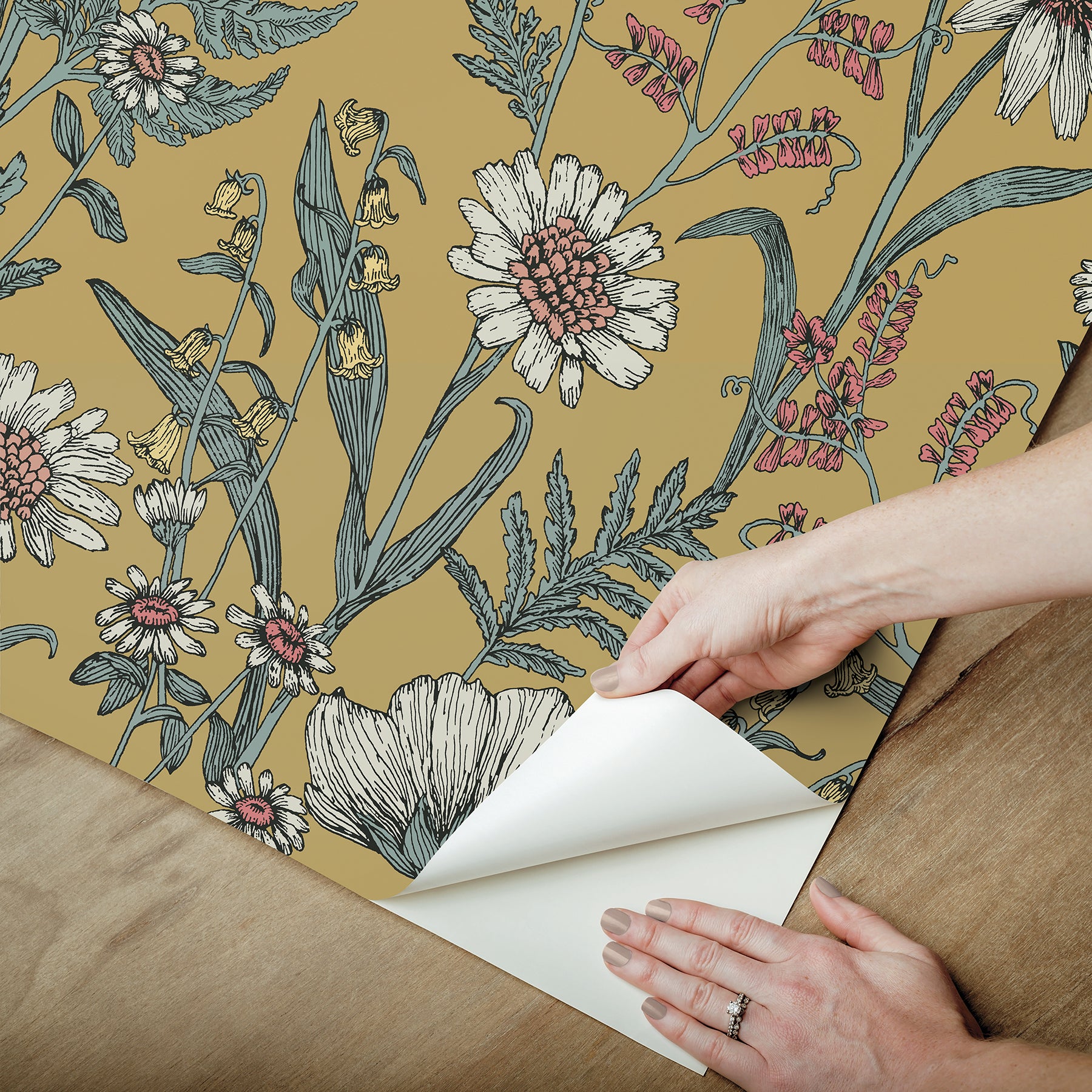 Spring Meadow Peel and Stick Wallpaper - how to peel