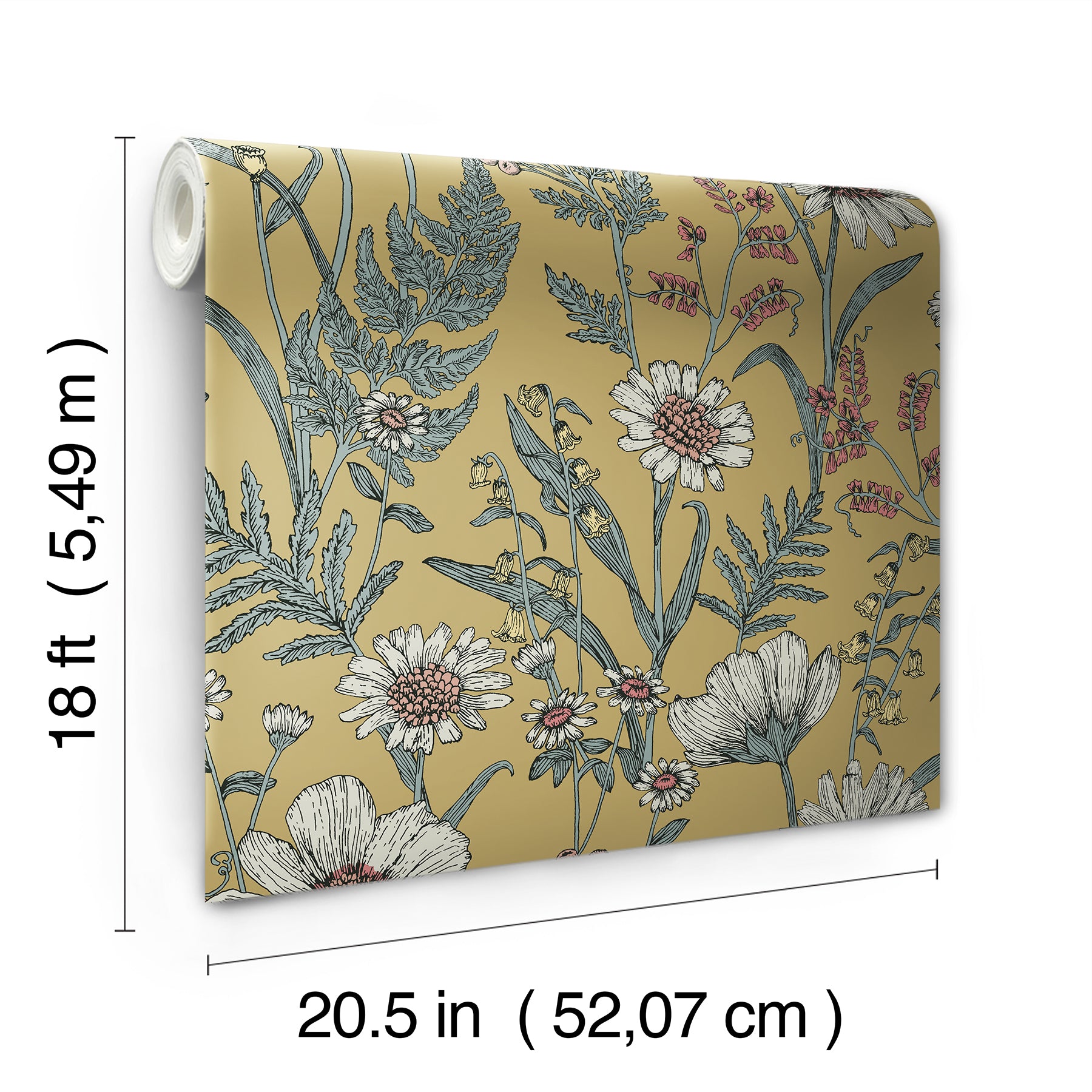 Spring Meadow Peel and Stick Wallpaper - dimensions