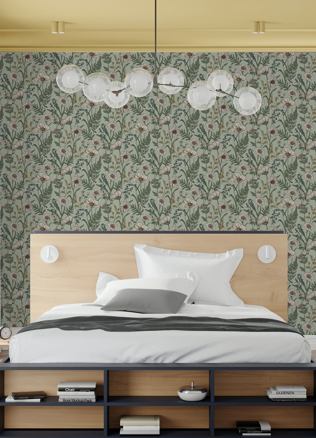 Spring Meadow Peel and Stick Wallpaper in a room setting