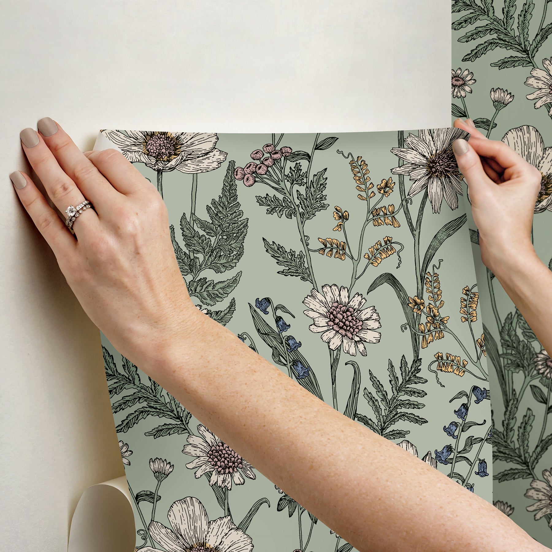 Spring Meadow Peel and Stick Wallpaper - how to stick