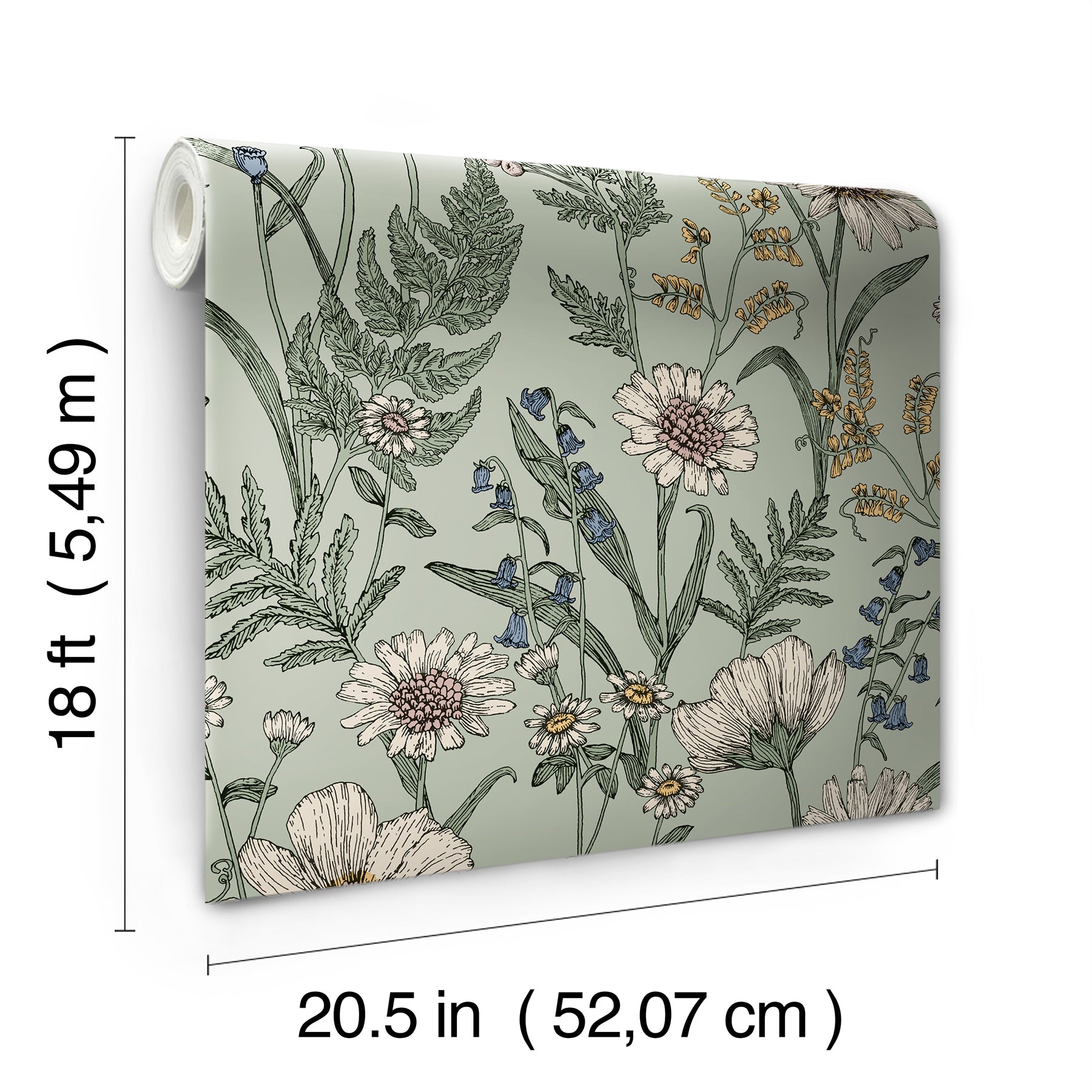 Spring Meadow Peel and Stick Wallpaper - dimensions