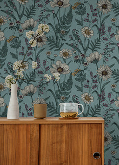 Spring Meadow Peel and Stick Wallpaper in a room setting