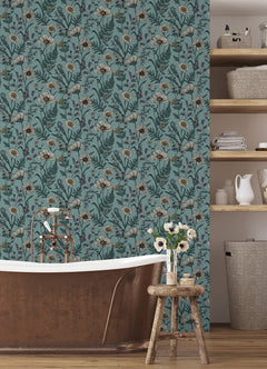Spring Meadow Peel and Stick Wallpaper in a room setting