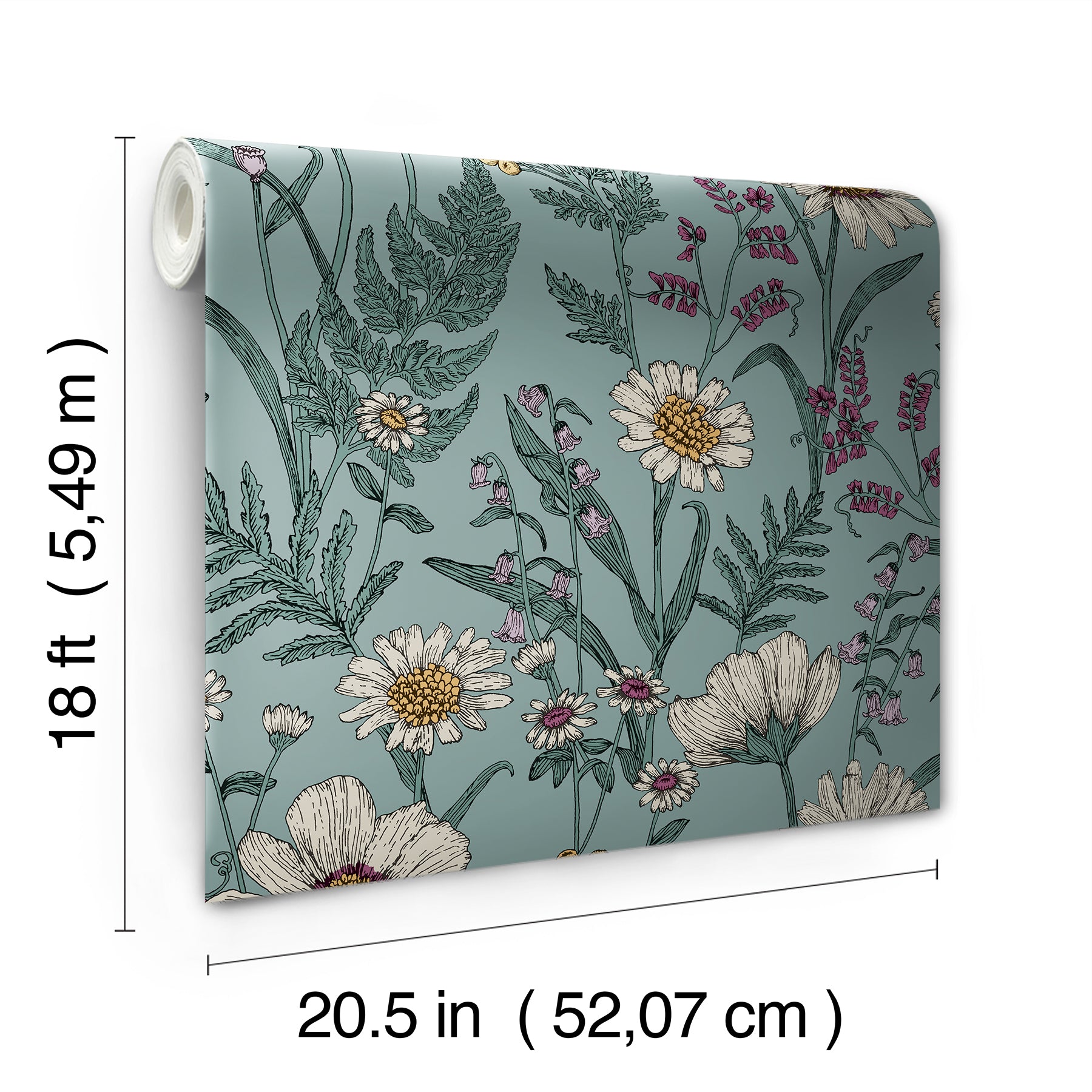 Spring Meadow Peel and Stick Wallpaper - dimensions