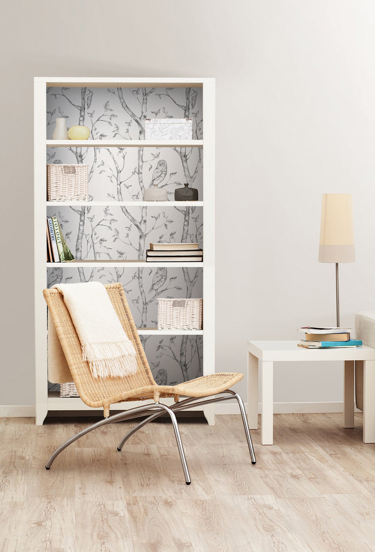 Woods Peel And Stick Wallpaper in a room setting