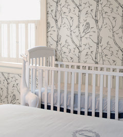 Woods Peel And Stick Wallpaper in a room setting