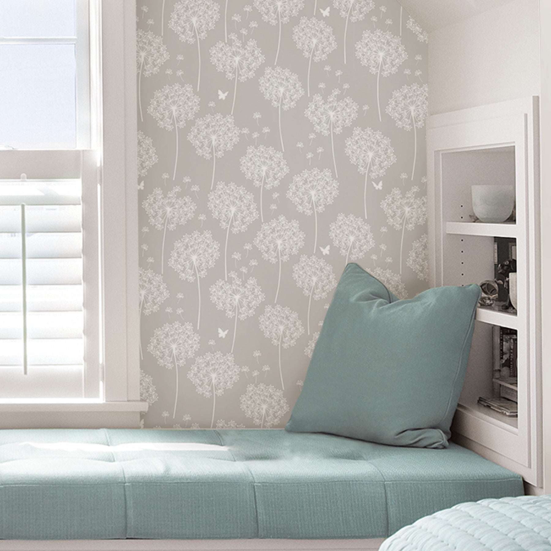 Dandelion Peel And Stick Wallpaper in a room setting
