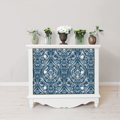 Bohemian Damask Peel And Stick Wallpaper in a room setting