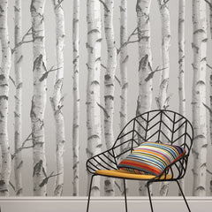 Mountain Birch P&S Wallpaper in a room setting