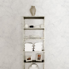 Carrara Marble P&S Wallpaper in a room setting