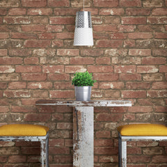 West End Brick P&S Wallpaper in a room setting