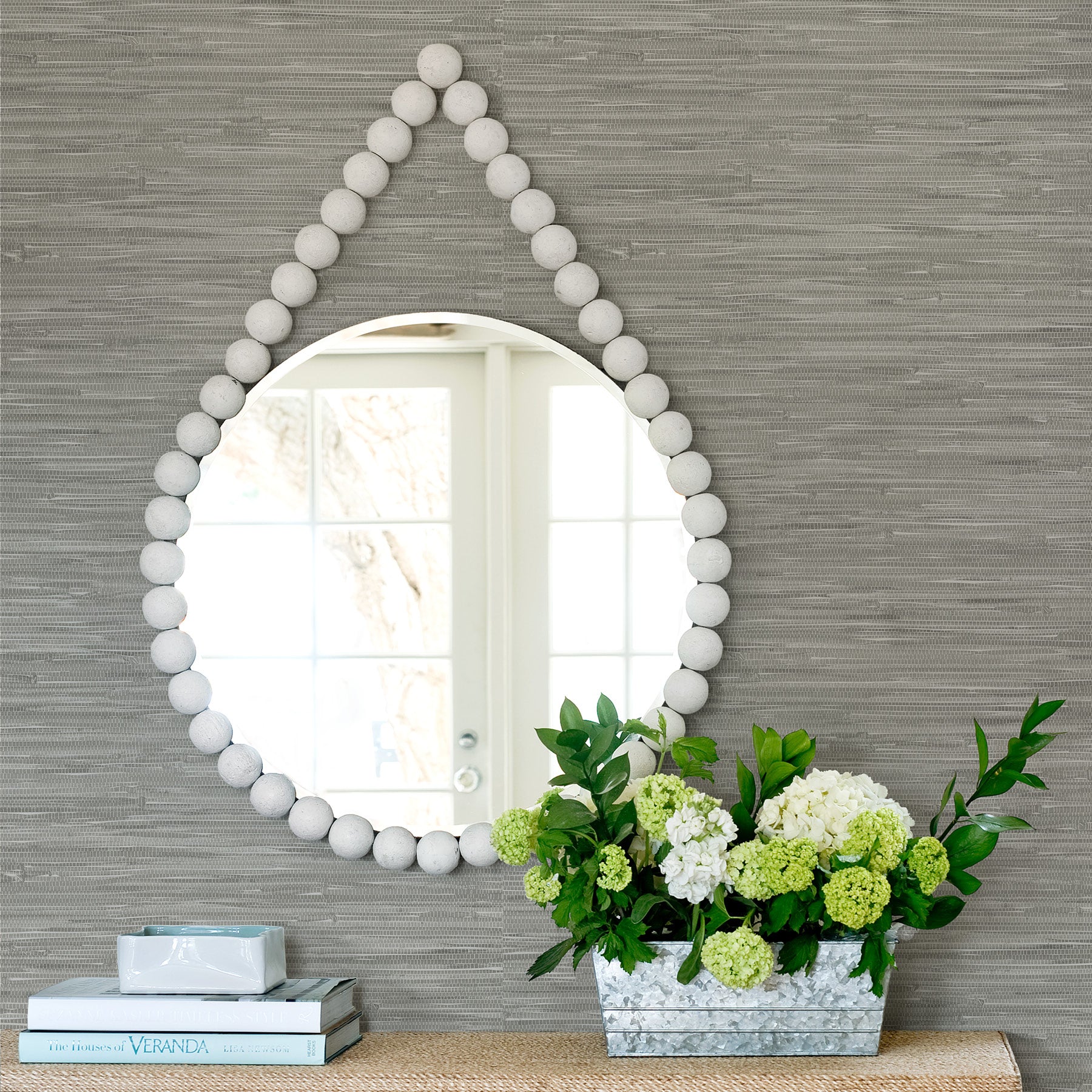 Tibetan Grasscloth Peel and Stick Wallpaper in a room setting