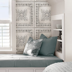 Reclaimed Tin P&S Wallpaper in a room setting