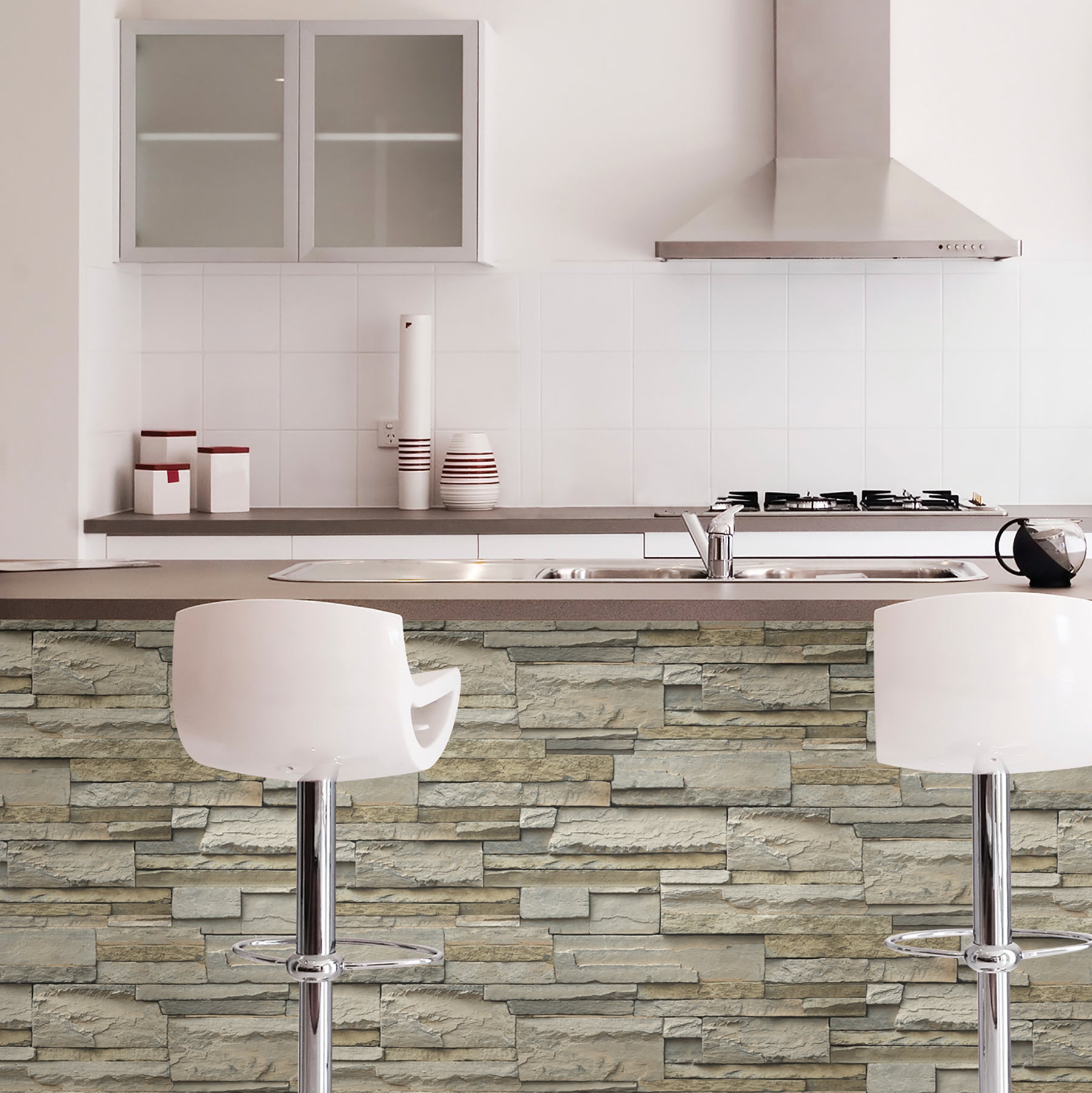 Slate P&S Wallpaper in a room setting