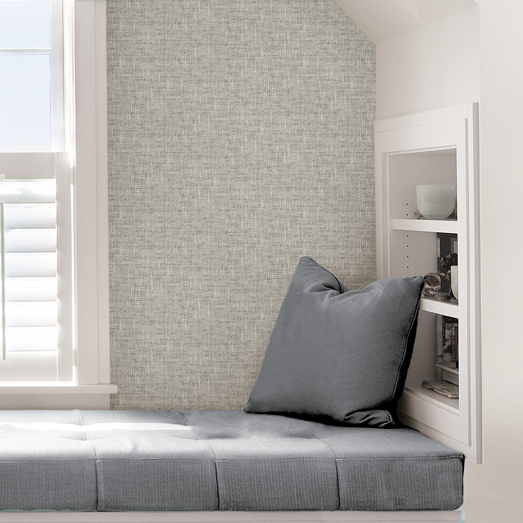 Poplin Texture P&S Wallpaper in a room setting