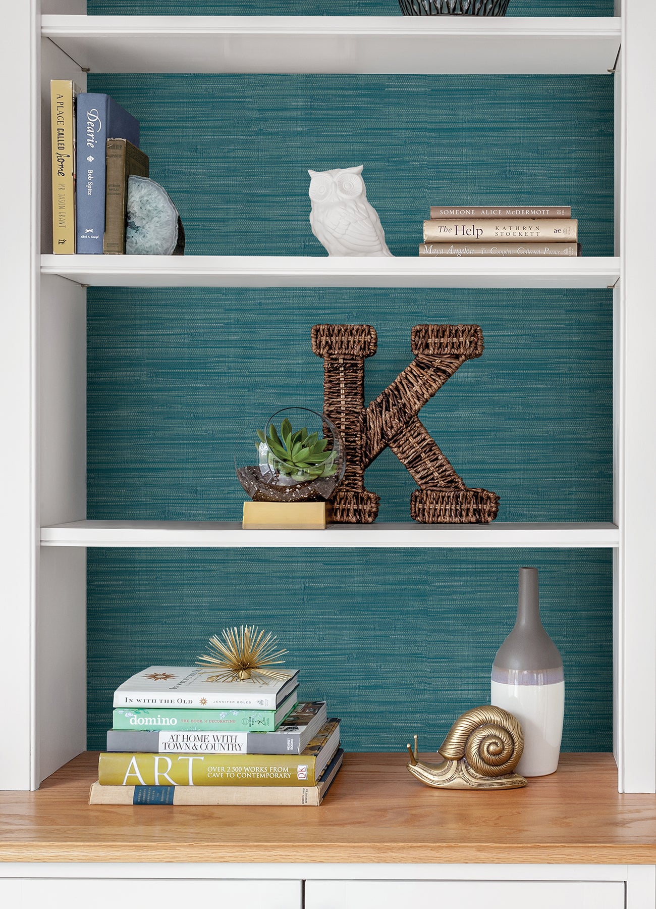 Grassweave P&S Wallpaper in a room setting