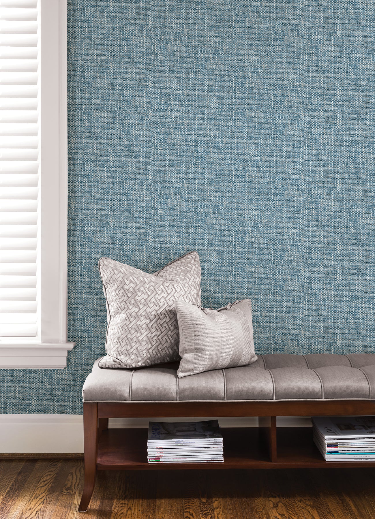 Poplin Texture P&S Wallpaper in a room setting