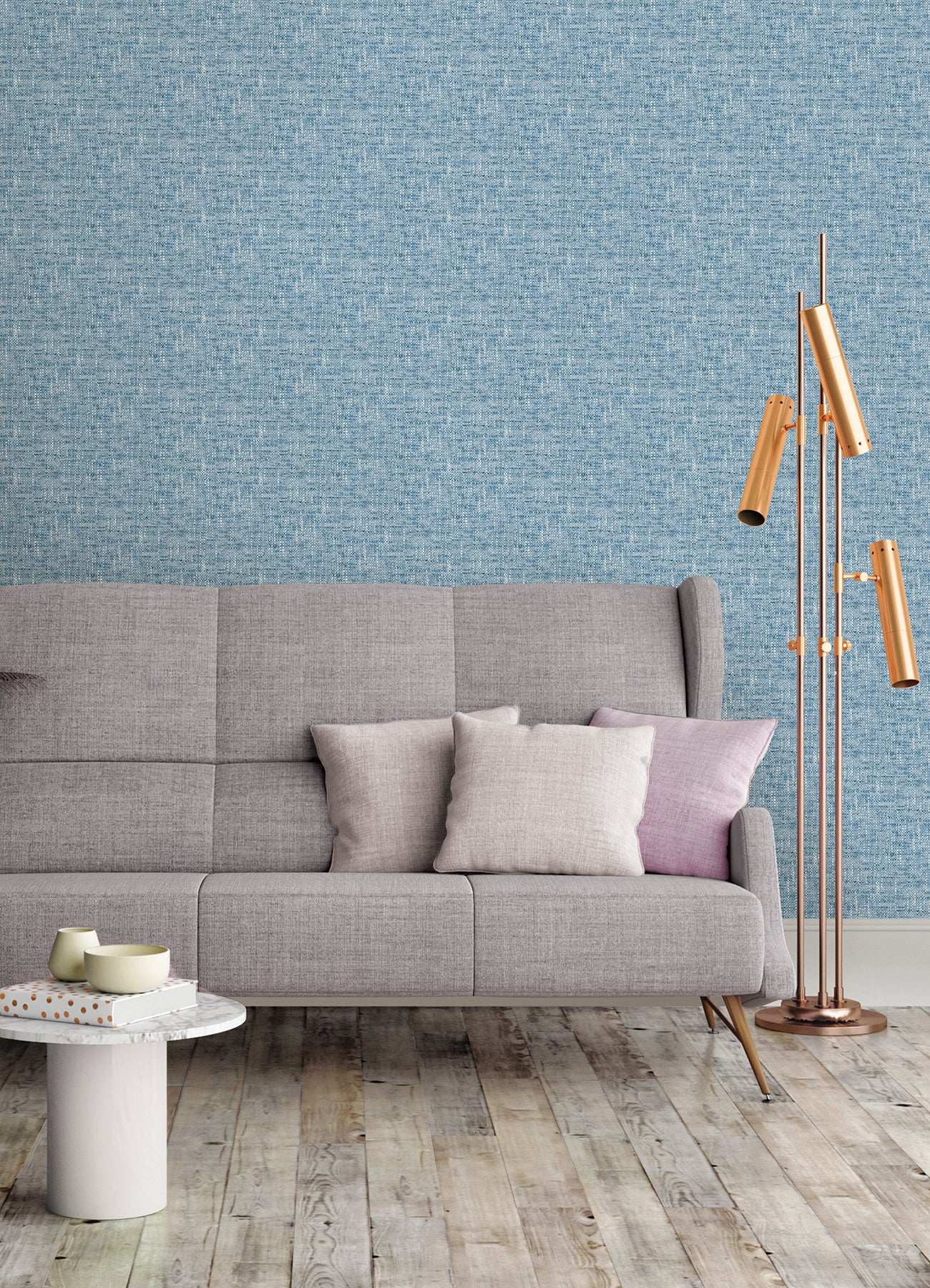 Poplin Texture P&S Wallpaper in a room setting