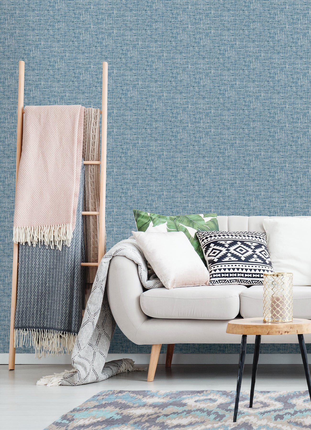 Poplin Texture P&S Wallpaper in a room setting