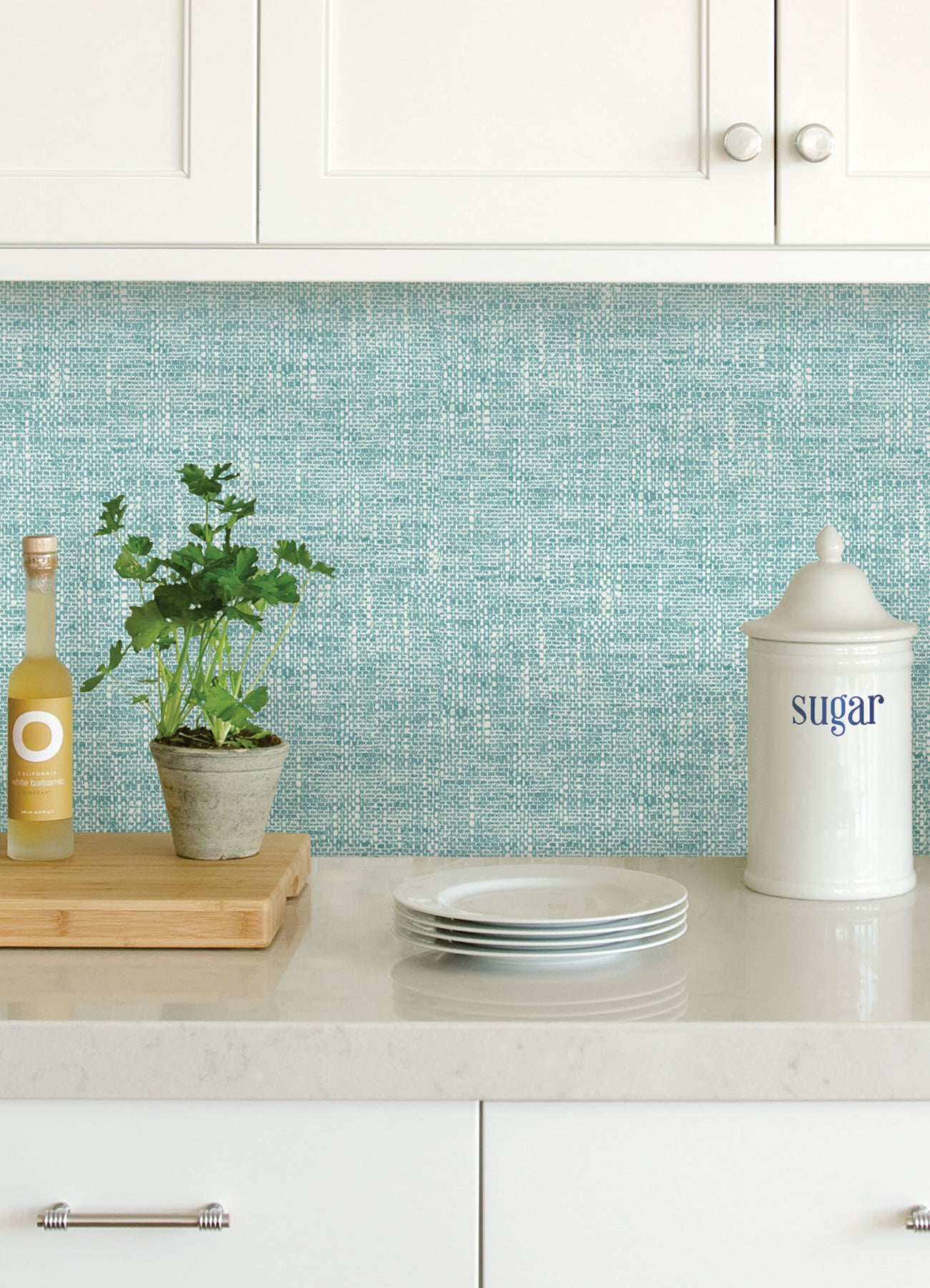 Poplin Texture Peel & Stick Wallpaper in a room setting