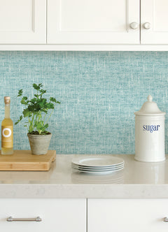 Poplin Texture Peel & Stick Wallpaper in a room setting