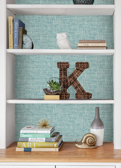 Poplin Texture Peel & Stick Wallpaper in a room setting