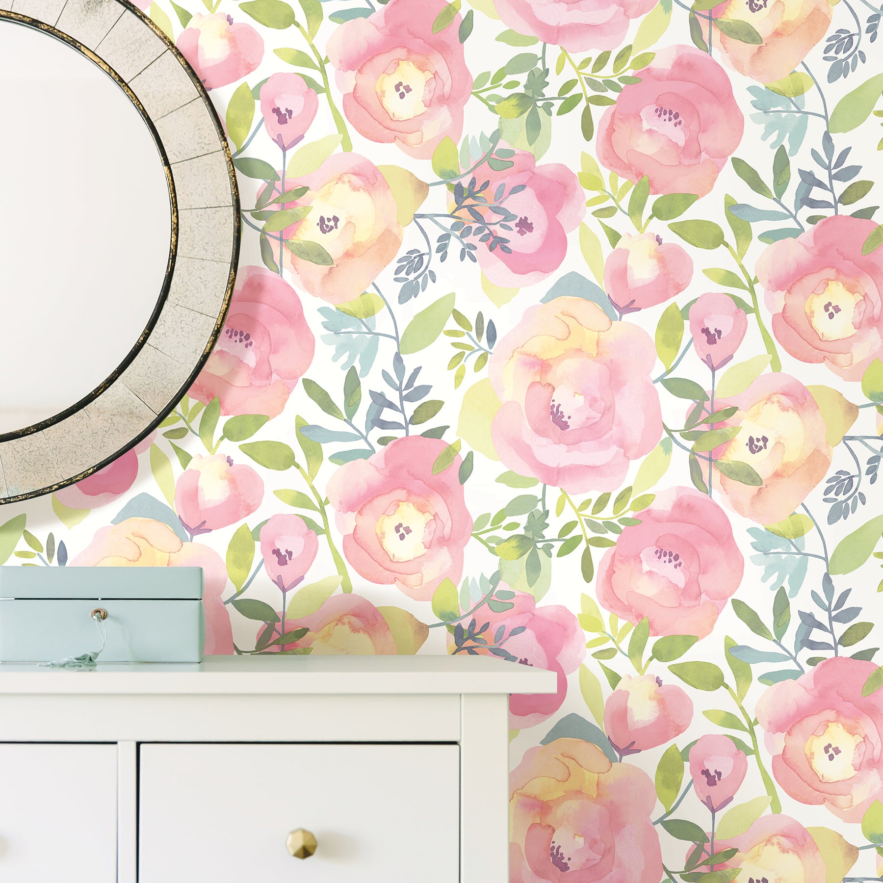 Peachy Keen P&S Wallpaper in a room setting