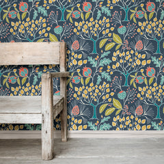 Groovy Garden P&S Wallpaper in a room setting