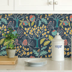 Groovy Garden P&S Wallpaper in a room setting