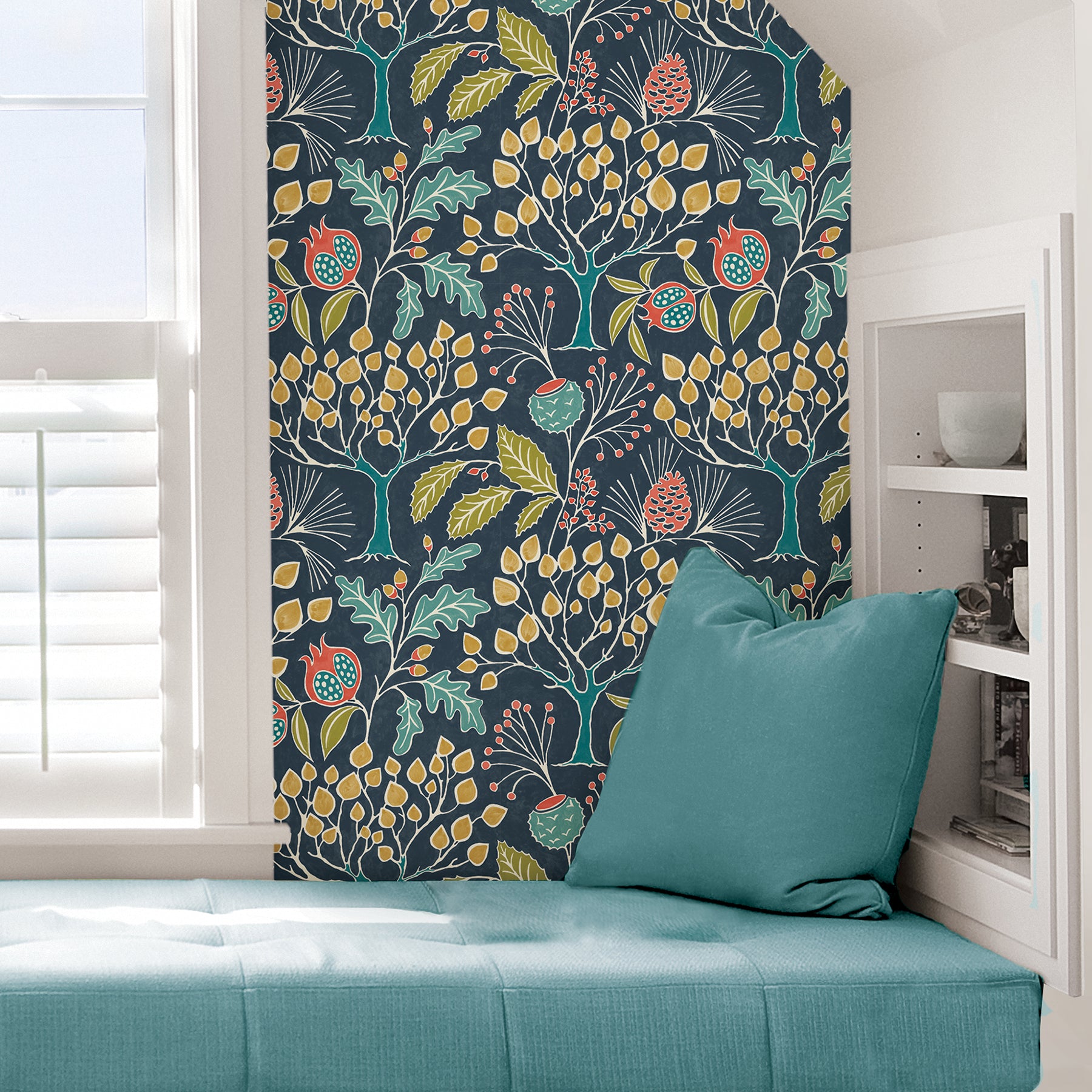 Groovy Garden P&S Wallpaper in a room setting