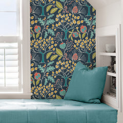Groovy Garden P&S Wallpaper in a room setting