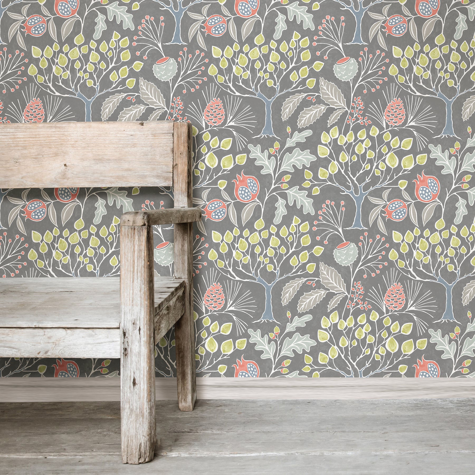 Groovy Garden P&S Wallpaper in a room setting