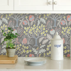Groovy Garden P&S Wallpaper in a room setting