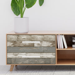 Scrap Wood Peel and Stick Wallpaper in a room setting